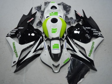 Kits Completo Carenado Moto ABS Honda CBR 600 RR 2009-2012 - Negro Blanco Verde Hannspree