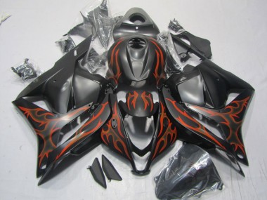 Kits Completo Carenado Moto ABS Honda CBR 600 RR 2009-2012 - Negro Rojo Llama