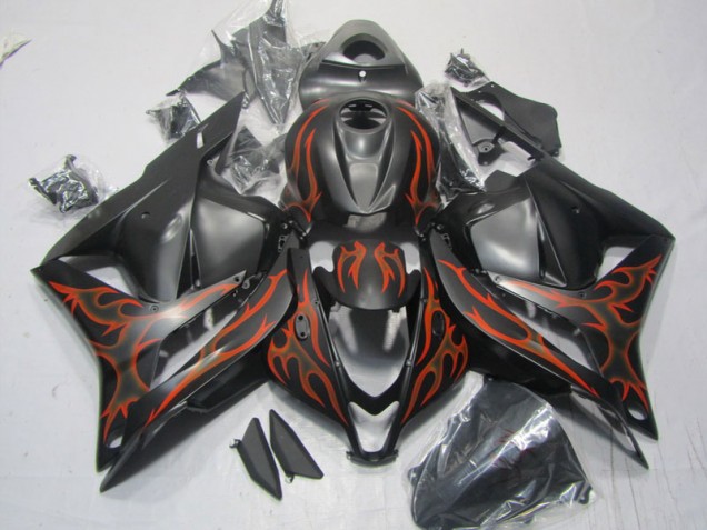 Kits Completo Carenado Moto ABS Honda CBR 600 RR 2009-2012 - Negro Rojo Llama
