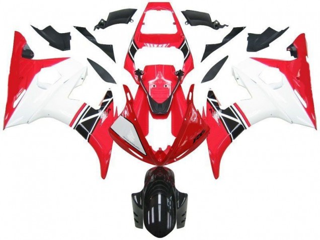 Kits Completo Carenado Moto ABS Yamaha R6 2003-2005 - Rojo Blanco Negro