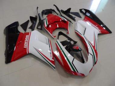 Kits Completo Carenado Moto Ducati 848 1098 1198 2007-2014 - Rojo Blanco