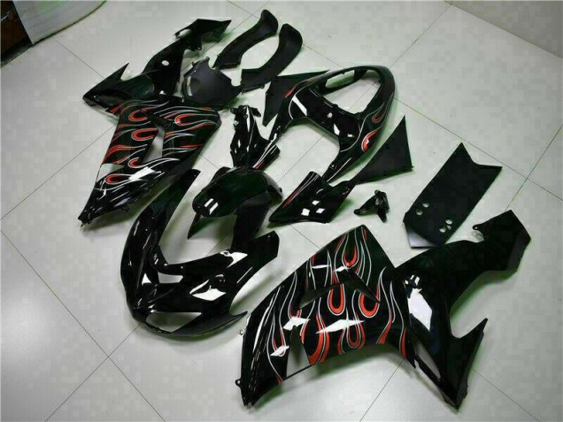 Kits Completo Carenado Moto Kawasaki ZX10R 2006-2007 - Negro Rojo Llama Kits Completo Carenado Moto Kawasaki ZX10R 2006-2007 - Negro Rojo Llama