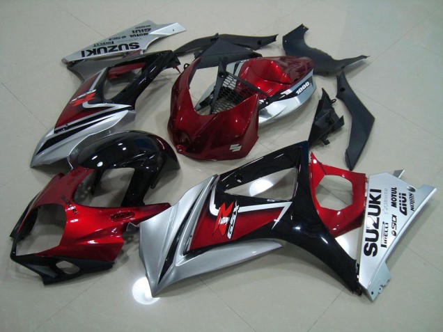 Kits Completo Carenado Moto Suzuki GSXR 1000 K7 2007-2008 - Rojo Negro Plata Kits Completo Carenado Moto Suzuki GSXR 1000 K7 2007-2008 - Rojo Negro Plata
