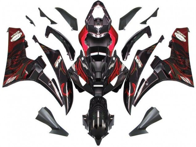 Kits Completo Carenado Moto Yamaha R6 2006-2007 - Negro Rojo Llama Kits Completo Carenado Moto Yamaha R6 2006-2007 - Negro Rojo Llama