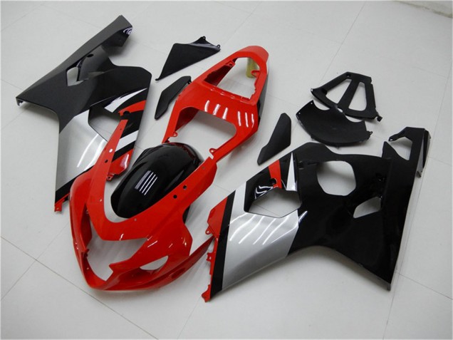 Mejores Carenados Moto Suzuki GSXR 600/750 2004-2005 - Rojo Plata Negro
