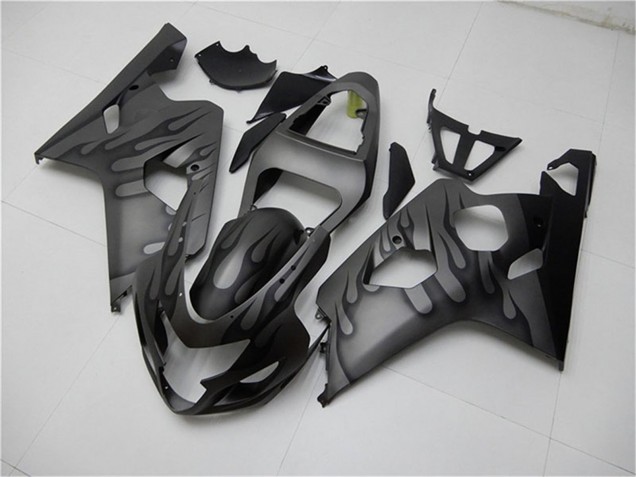 Mejores Carenados Moto Suzuki GSXR 600/750 2004-2005 - Gris Negro Llama