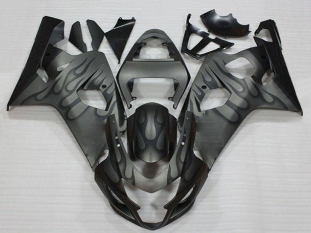 Mejores Carenados Moto Suzuki GSXR 600/750 2004-2005 - Gris Negro Llama