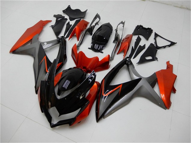 Mejores Carenados Moto Suzuki GSXR 600/750 2008-2010 - Naranja Gris Negro Brillante