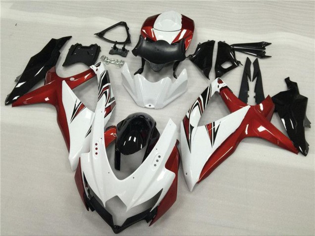 Mejores Carenados Moto Suzuki GSXR 600/750 2008-2010 - Blanco Rojo Negro Brillante