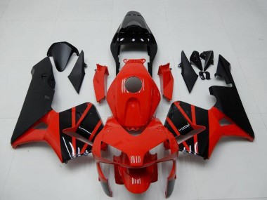 Mejores Carenados Moto Honda CBR600RR 2003-2004 - Rojo Negro Brillante OEM Estilo