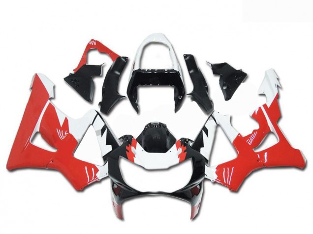 Mejores Carenados Moto Honda CBR900RR 929RR 2000-2001 - Blanco Rojo Negro Brillante