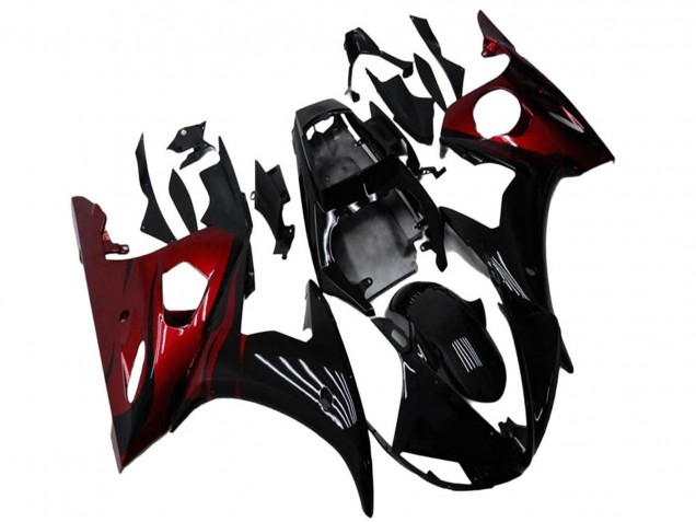 Mejores Kits Carenado Moto Yamaha YZF R6 2003-2004 - Negro Brillante Rojo