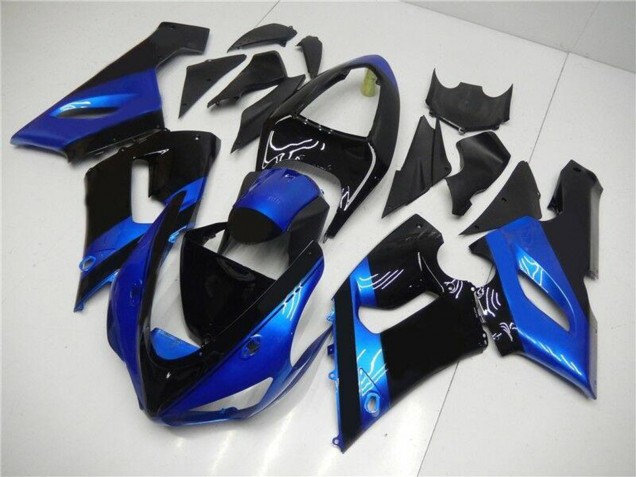 Mejores Kits Carenado Moto Kawasaki ZX6R 2005-2006 - Azul Negro Brillante