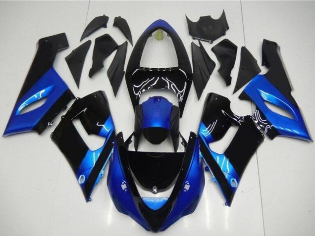 Mejores Kits Carenado Moto Kawasaki ZX6R 2005-2006 - Azul Negro Brillante