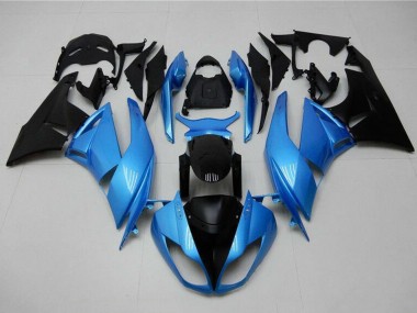 Mejores Carenados Moto Kawasaki ZX6R 2009-2012 - Azul Claro Negro Brillante