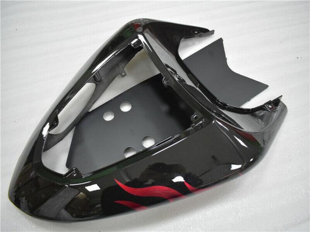 Mejores Carenado Moto Kawasaki ZX10R 2006-2007 - Negro Brillante Rojo Llama