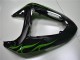 Mejores Carenados Moto Kawasaki ZX10R 2006-2007 - Negro Brillante Verde Llama
