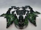 Mejores Carenados Moto Kawasaki ZX10R 2006-2007 - Negro Brillante Verde Llama