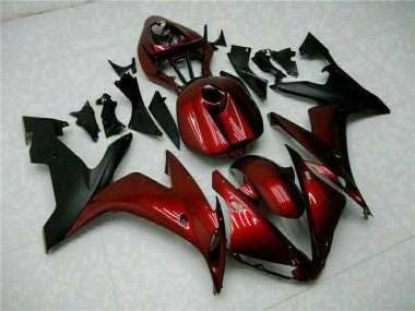Mejores Carenados Moto Yamaha YZF R1 2004-2006 - Rojo Granate Negro Mate