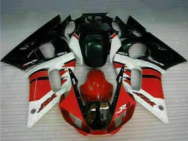 Mejores Carenado Moto Yamaha YZF R6 1998-2002 - Blanco Rojo Negro Brillante