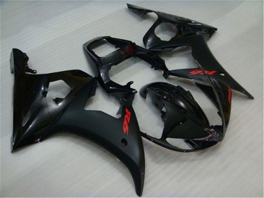 Mejores Carenados Moto Yamaha YZF R6 2003-2004 - Negro Brillante Negro Mate Rojo Calcomanías