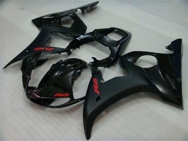 Mejores Carenados Moto Yamaha YZF R6 2003-2004 - Negro Brillante Negro Mate Rojo Calcomanías