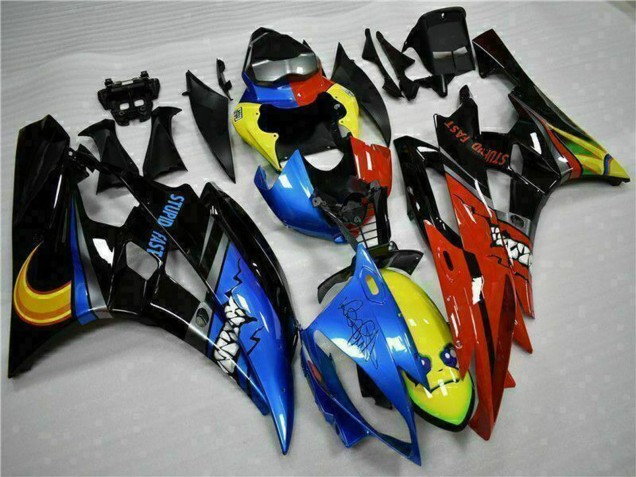Mejores Carenados Moto Yamaha YZF R6 2006-2007 - Amarillo Azul Rojo Negro Brillante Tiburón