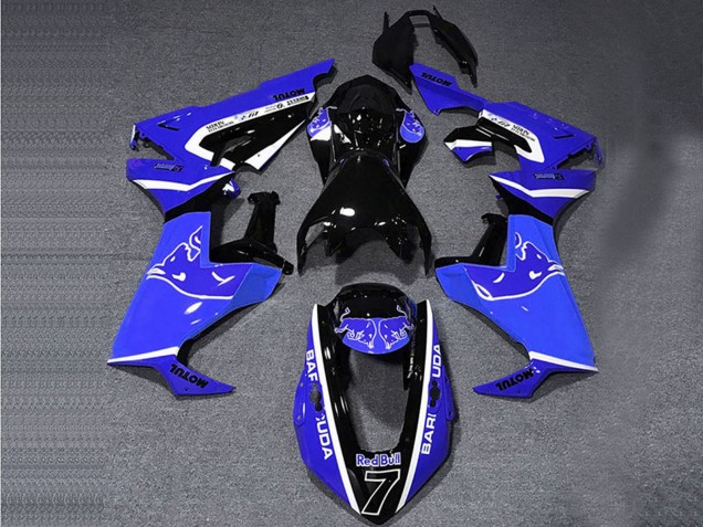 Mejores Carenados Moto Honda CBR1000RR 2017-2024 - Azul Blanco Negro Brillante Toro