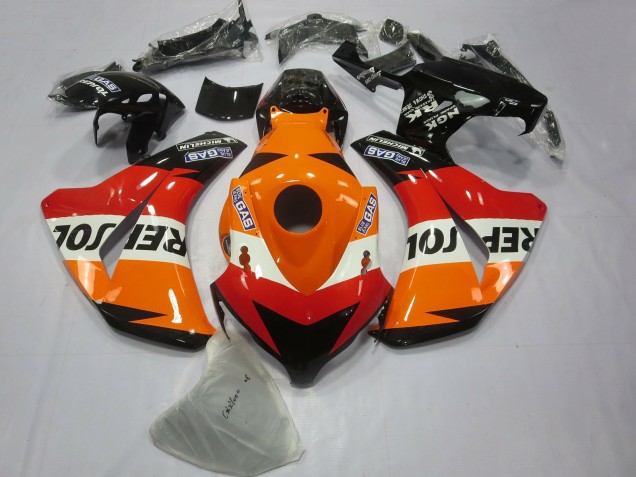 Mejores Carenado Moto Honda CBR1000RR 2008-2011 - Naranja Blanco Rojo Negro Brillante Repsol