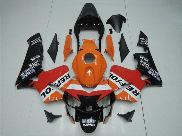 Mejores Kits Carenado Moto Honda CBR600RR 2003-2004 - Naranja Blanco Rojo Negro Brillante Repsol