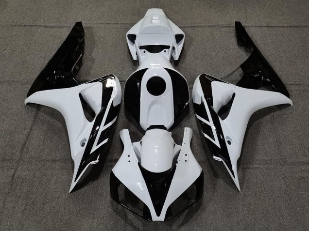 Mejores Carenado Moto Honda CBR1000RR 2006-2007 - Blanco Negro Brillante
