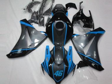 Mejores Carenados Moto Honda CBR1000RR 2008-2011 - Gris Azul Negro Mate Motul 46