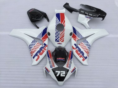 Mejores Carenados Moto Honda CBR1000RR 2008-2011 - Blanco Azul Rojo HRC 72