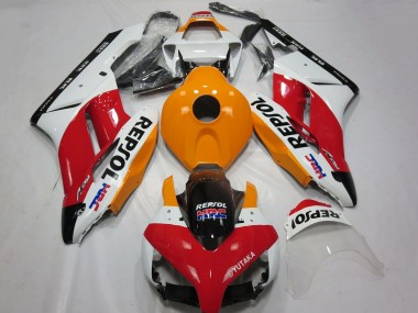 Mejores Carenado Moto Honda CBR1000RR 2004-2005 - Blanco Naranja Rojo Negro Brillante Repsol HRC