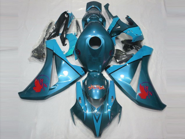 Mejores Carenados Moto Honda CBR1000RR 2008-2011 - Azul Verdoso Rojo