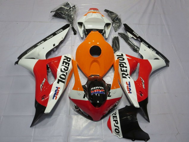 Mejores Carenados Moto Honda CBR1000RR 2006-2007 - Naranja Blanco Rojo Negro Brillante Repsol HRC