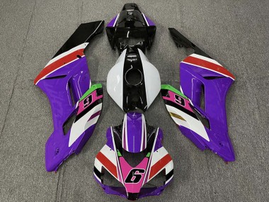 Mejores Carenados Moto Honda CBR1000RR 2004-2005 - Púrpura Blanco Rojo Rosa Negro Brillante 6