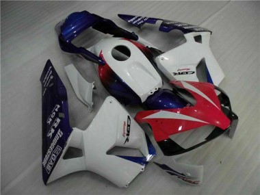 Mejores Carenado Moto Honda CBR600RR 2003-2004 - Blanco Rojo Azul