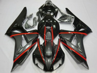 Mejores Carenados Moto Honda CBR1000RR 2006-2007 - Negro Brillante Gris Rojo