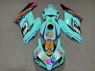 Mejores Carenados Moto Honda CBR1000RR 2004-2005 - Azul Verdoso Naranja Rosa Negro Tiburón