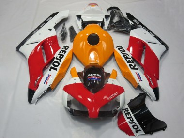 Mejores Carenados Moto Honda CBR1000RR 2004-2005 - Blanco Naranja Rojo Negro Brillante Repsol HRC