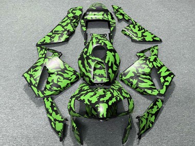 Mejores Carenados Moto Honda CBR600RR 2003-2004 - Verde Negro Camouflage