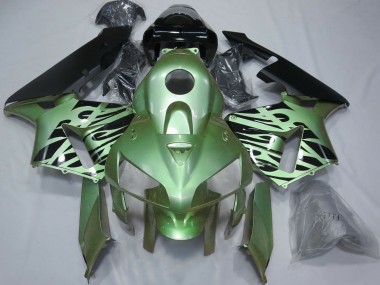 Mejores Carenados Moto Honda CBR600RR 2005-2006 - Verde Claro Negro Llama