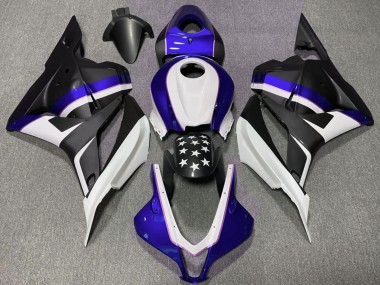 Mejores Carenados Moto Honda CBR600RR 2009-2012 - Azul Oscuro Negro Mate Estrella