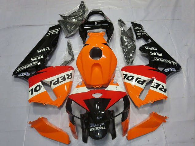 Mejores Carenados Moto Honda CBR600RR 2005-2006 - Naranja Rojo Blanco Negro Repsol OEM Estilo