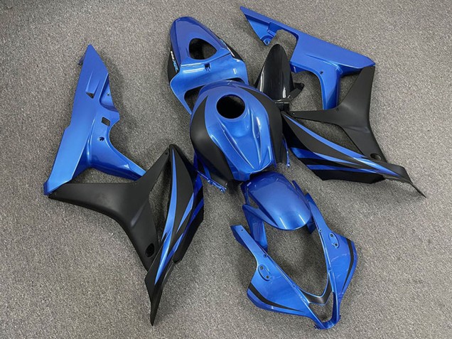 Mejores Carenados Moto Honda CBR600RR 2007-2008 - Azul Negro Mate OEM Estilo