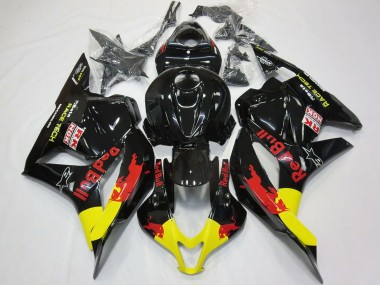 Mejores Carenados Moto Honda CBR600RR 2009-2012 - Negro Brillante Amarillo Rojo Bull