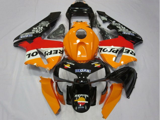 Mejores Completo Carenado Moto Honda CBR600RR 2003-2004 - Naranja Blanco Rojo Negro Brillante Repsol