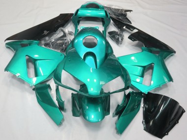 Mejores Carenados Moto Honda CBR600RR 2003-2004 - Azul Verdoso Negro Brillante