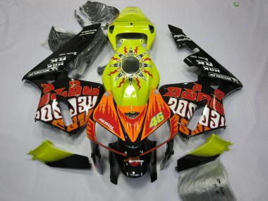 Mejores Carenados Moto Honda CBR600RR 2005-2006 - Vibrant Amarillo Negro Rossi